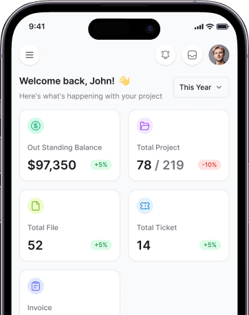 Taskip mobile app dashboard