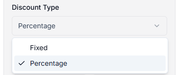 Choose Discount Type in taskip