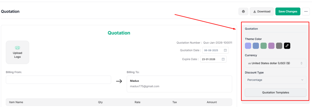 Taskip Quotation template