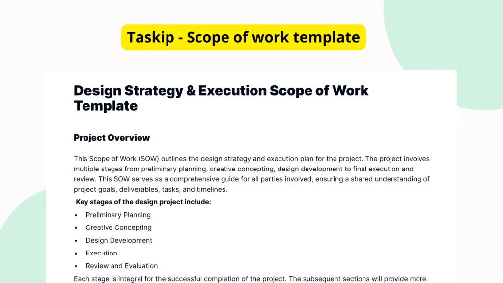 Design Strategy & Execution Scope of Work Template