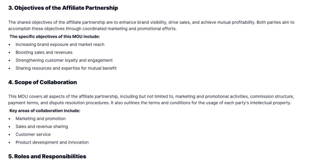 Affiliate Partnership MOU Template Create Clear Partnership Agreements