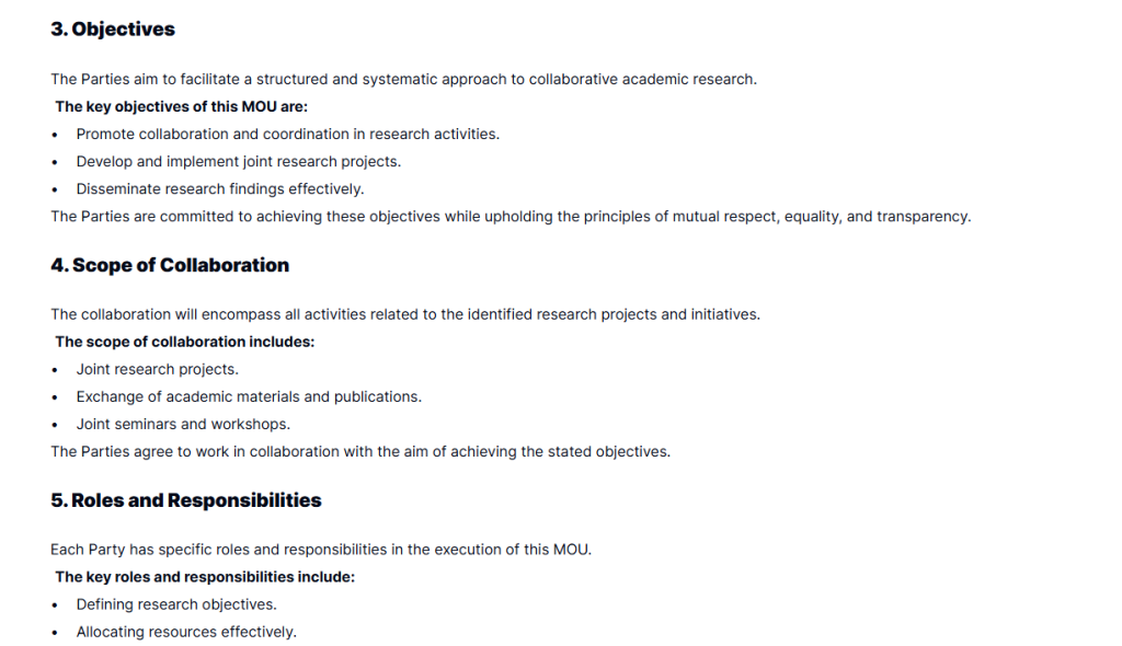 Academic Research MOU Template  Fast, Customizable Agreement