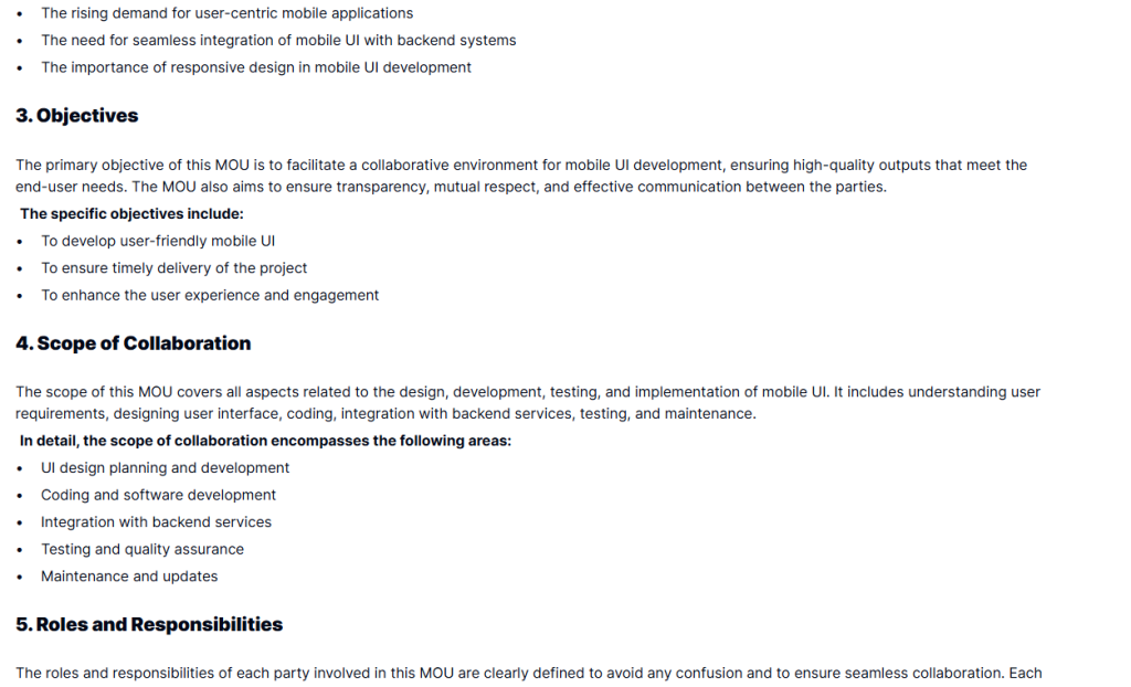 App Store Launch Support MOU Template – Taskip