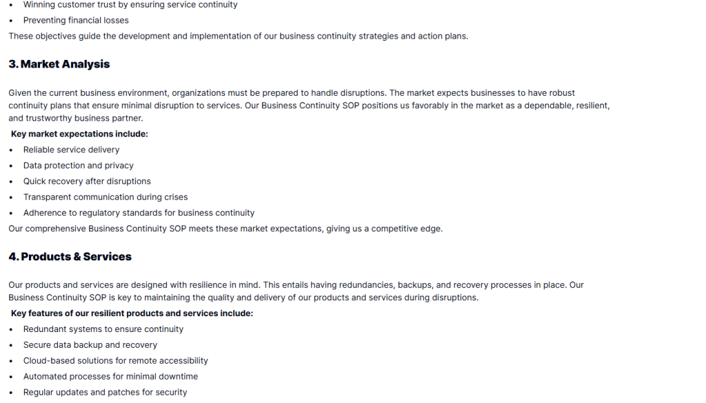 Business Continuity SOP Template for Structured Disaster Planning