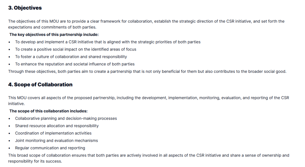 CSR Partnership MOU Template – Simplify and Streamline Your Corporate Social Responsibility Agreements with Taskip