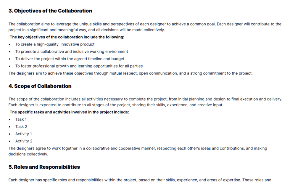 Creative Collaboration MOU Template  Formalize Agreements Easily