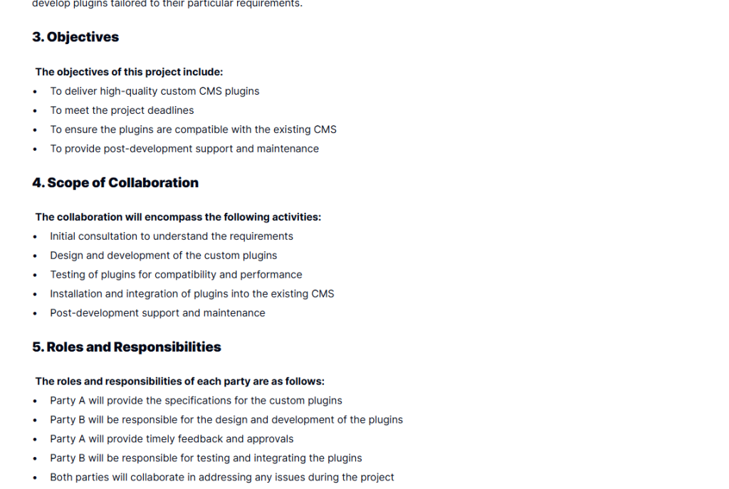 Custom Plugin Development MOU Template for Professional Agreements