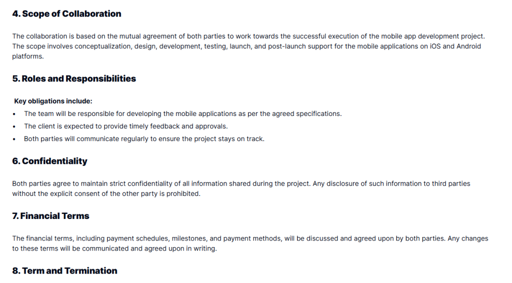 Mobile App Development MOU Template for Clear Agreements  Taskip