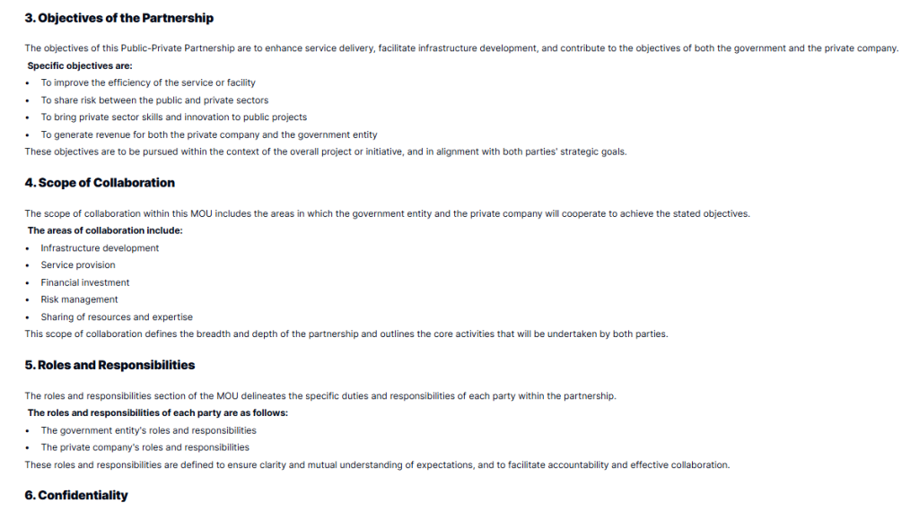 Public-Private Partnership MOU Template  Create Clear Agreements