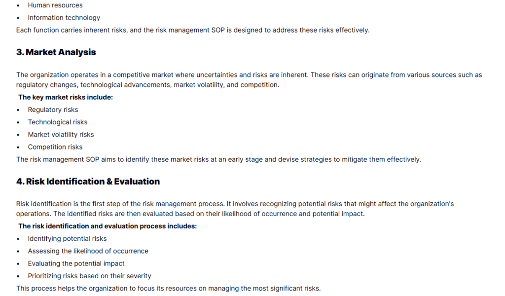Risk Management SOP Template Standardize Risk Procedures with Taskip