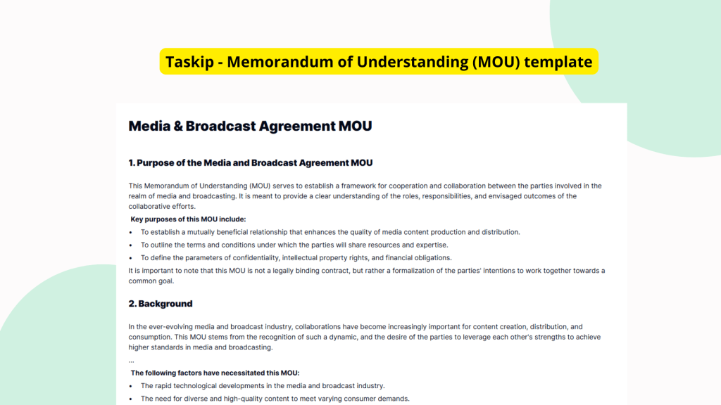 Broadcast Agreement