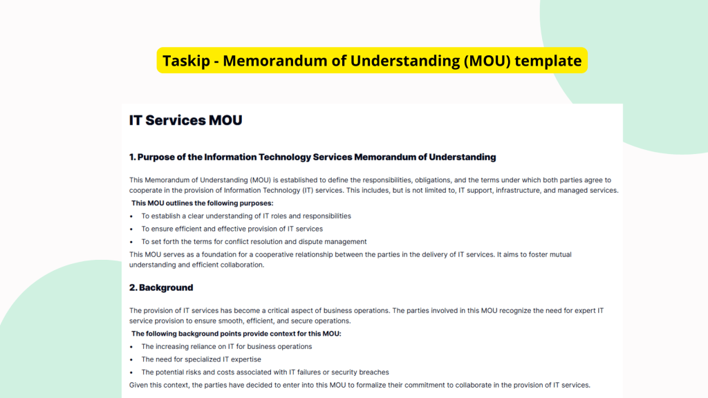 IT Services MOU