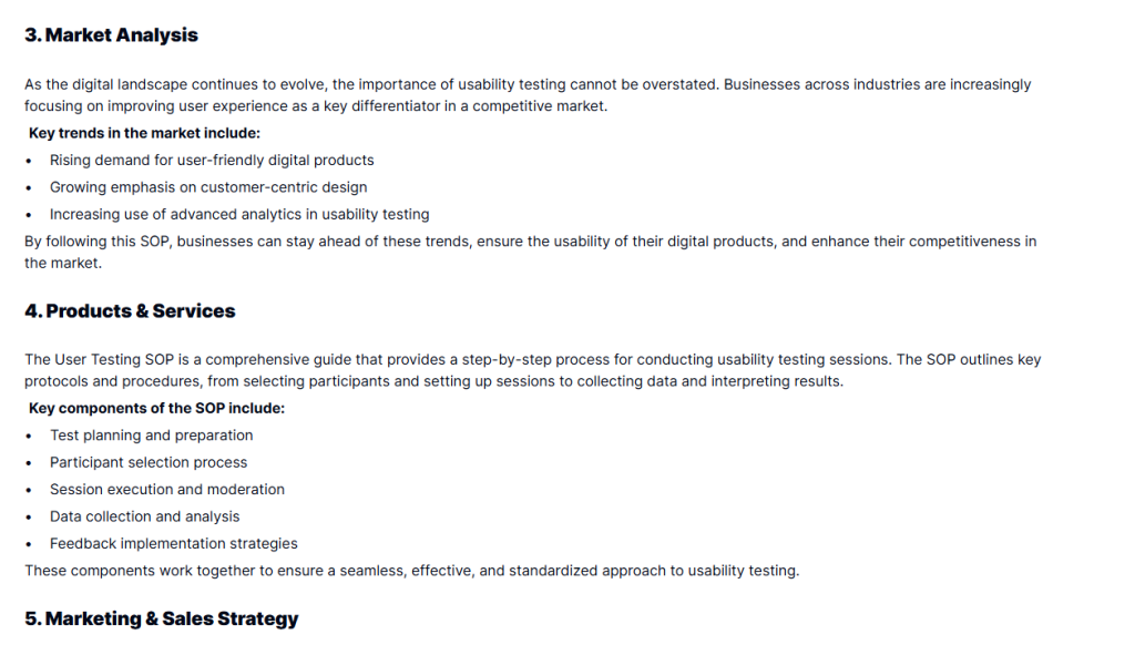 User Testing SOP Template Streamline Workflow & Improve Usability