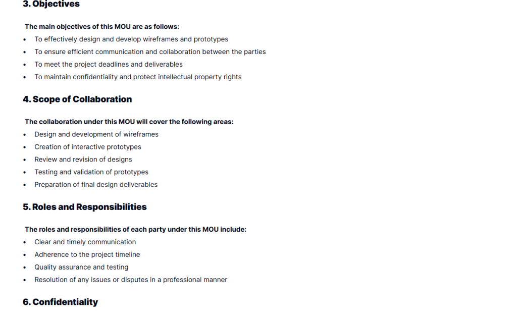 Wireframing & Prototyping MOU Template  Taskip