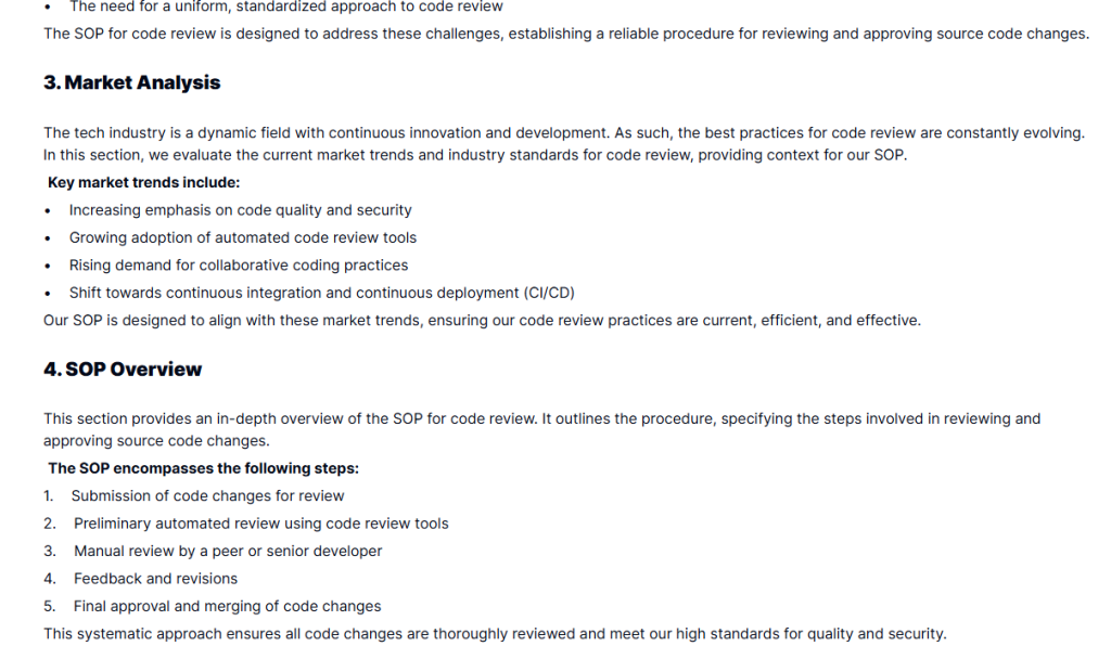 Code Review SOP Template for Process Consistency | Taskip