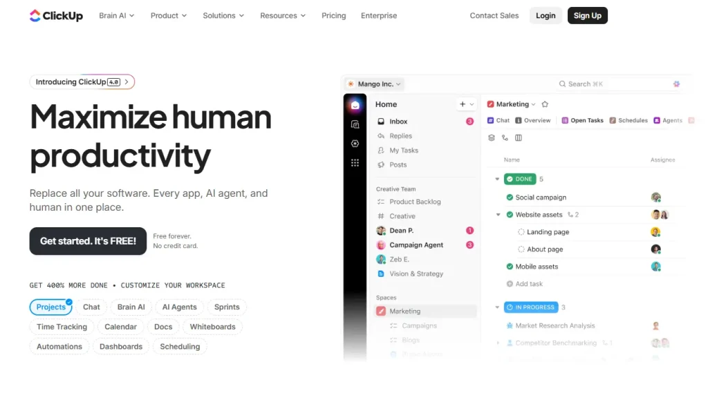 clickup: basecamp alternative