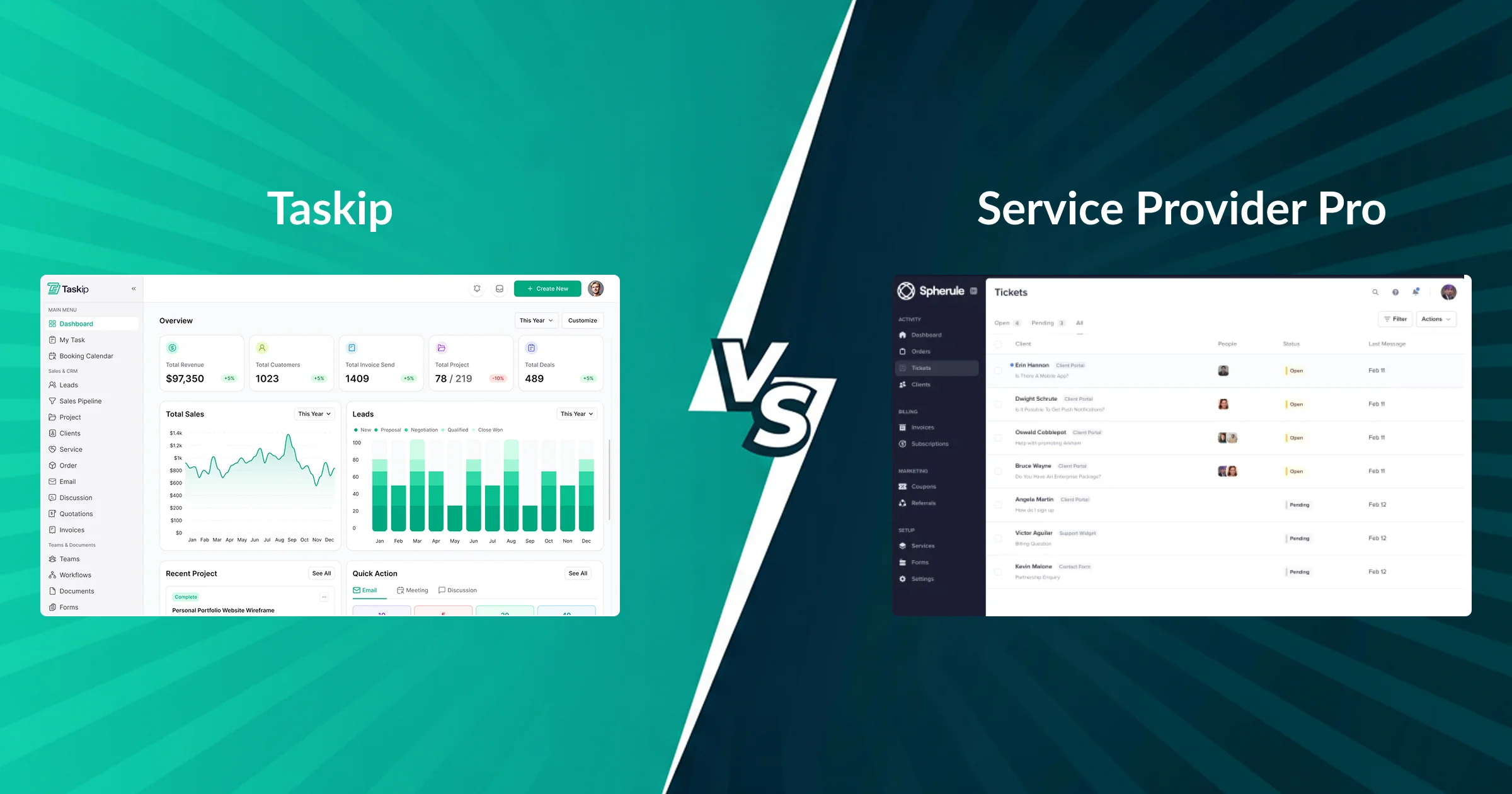 Taskip vs Service Provider Pro