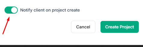 notify clinet about project creation in Taskip 
