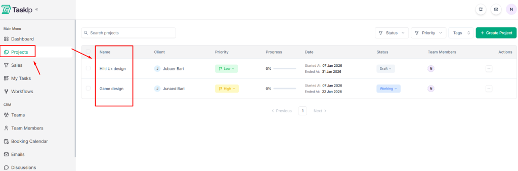 taskip manual task creating 