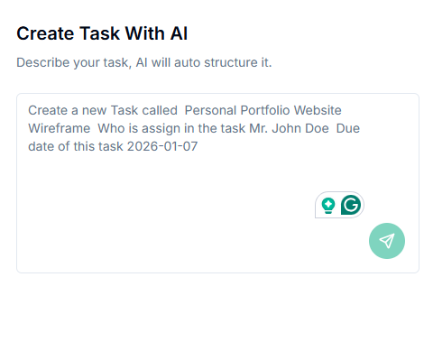 Create task with AI in taskip