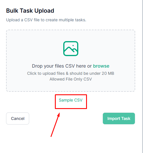 Import CSV in taskip