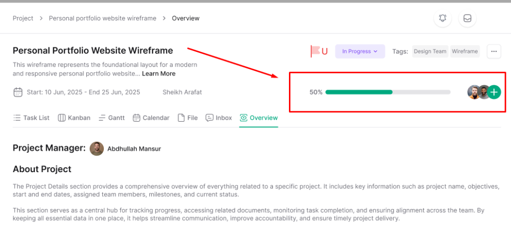 taskip Progress Tracking