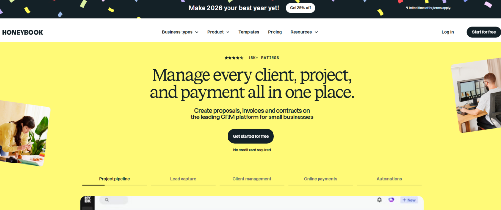 accelo alternative - HoneyBook 