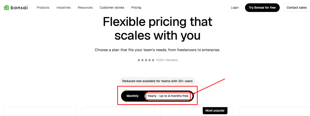 Monthly Vs. Annual Bonsai Pricing