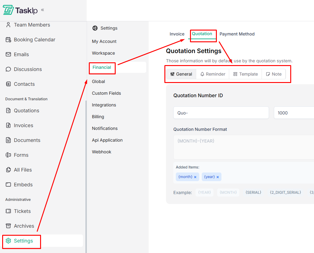 Taskip Quotation Configuration 