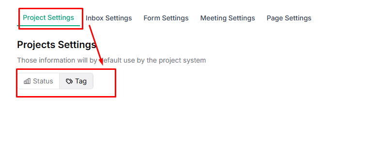 Taskip Project setting: status & tags 