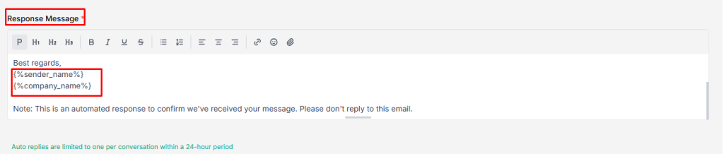 adding auto email reply to taskip