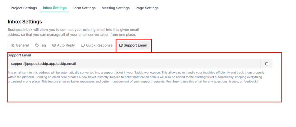 Taskip Support email 