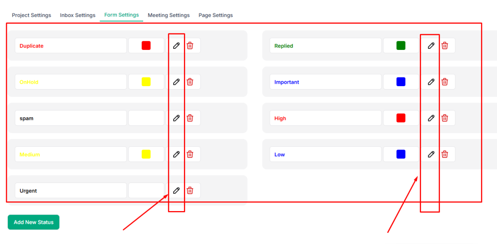 edit default form setting in taskip 