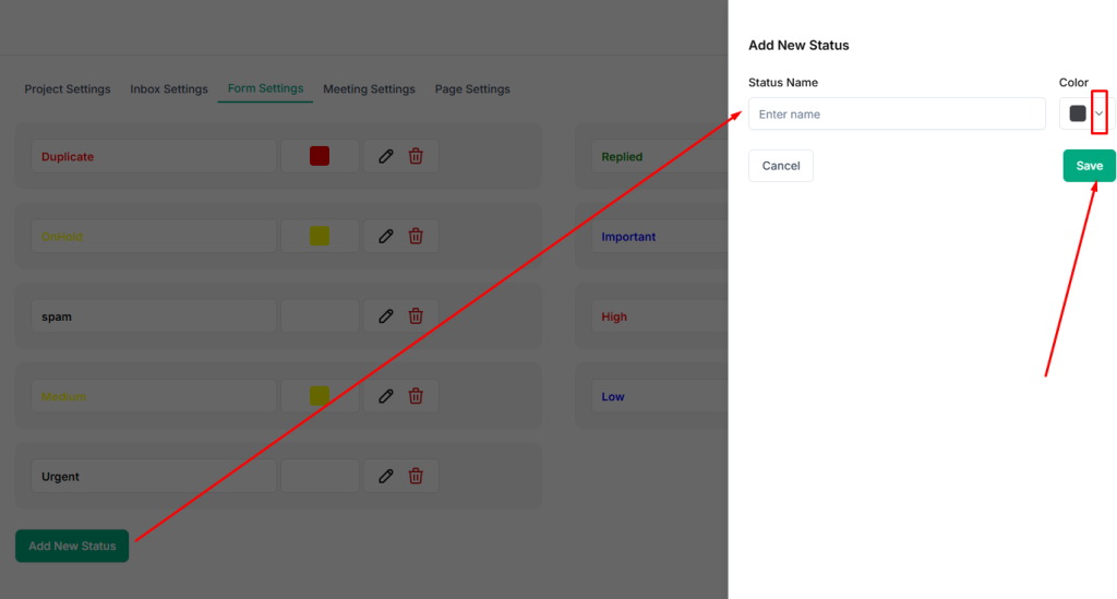 new form status in taskip 
