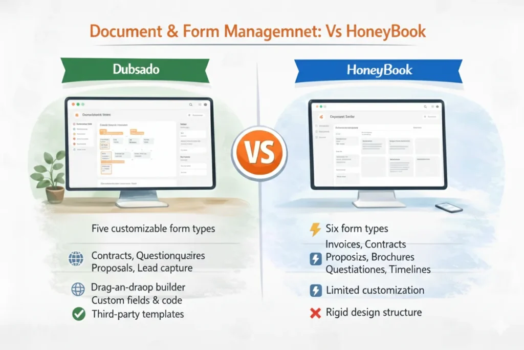 Document & Form Managemnet: Dubsado Vs HoneyBook