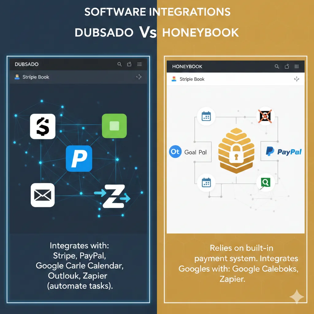 Software Integrations: Dubsado Vs HoneyBook