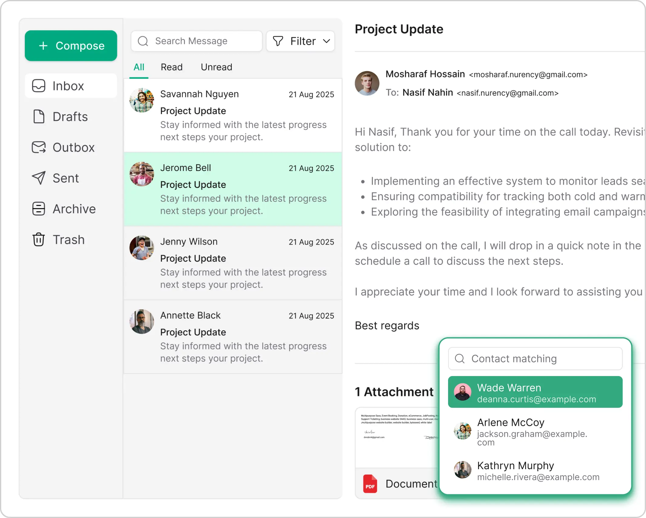 Receive Emails With Complete Information