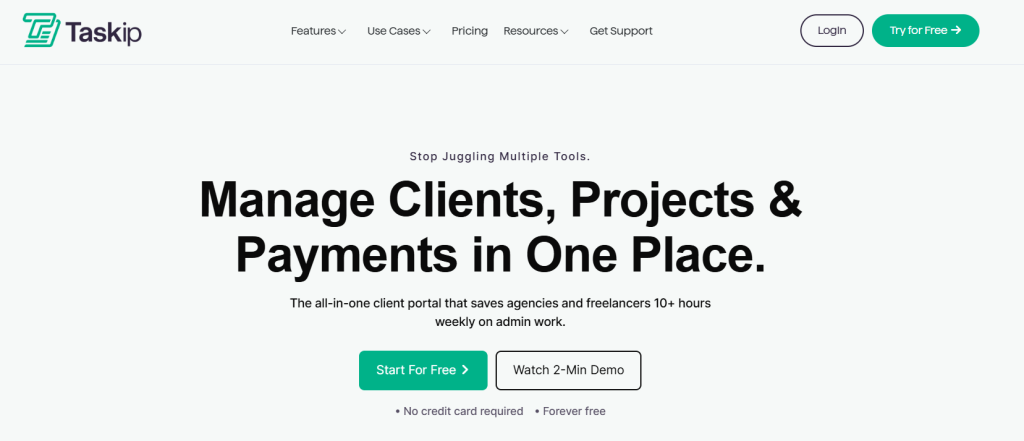 Productized Service Software : taskip