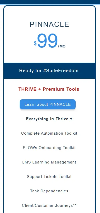 suitedash pricing for pinnacle