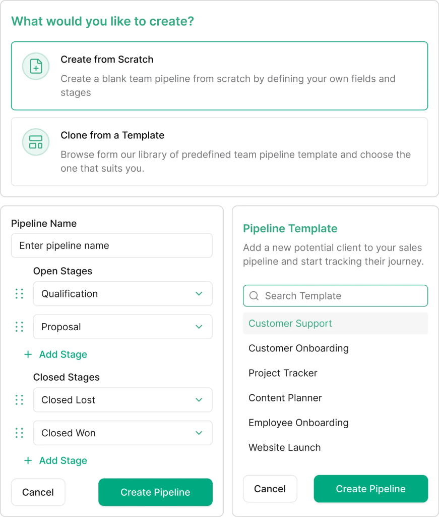 Taskip sales pipeline creation 
