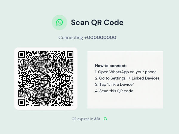 Connect Personal or Business WhatsApp — One Clean Dashboard