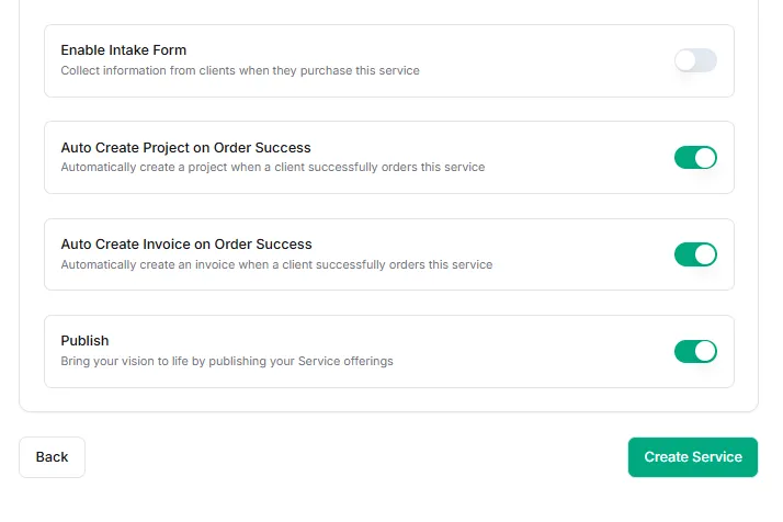 Auto Project and Invoice Creation