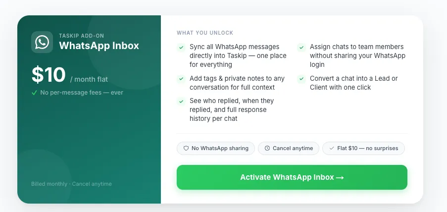 whatsapp add on