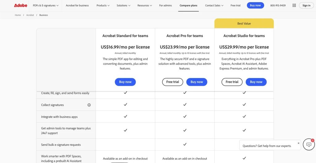 adobe pricing