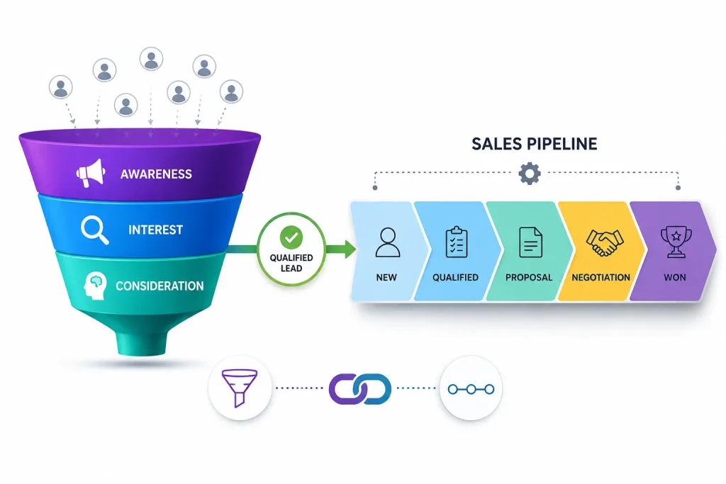 sales pipline and sales funnel togather