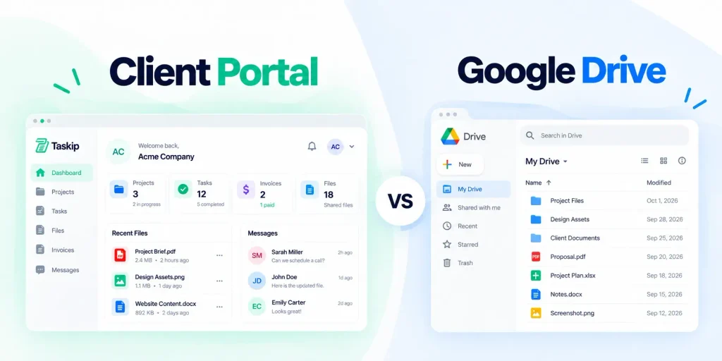 Client Portal vs Google Drive