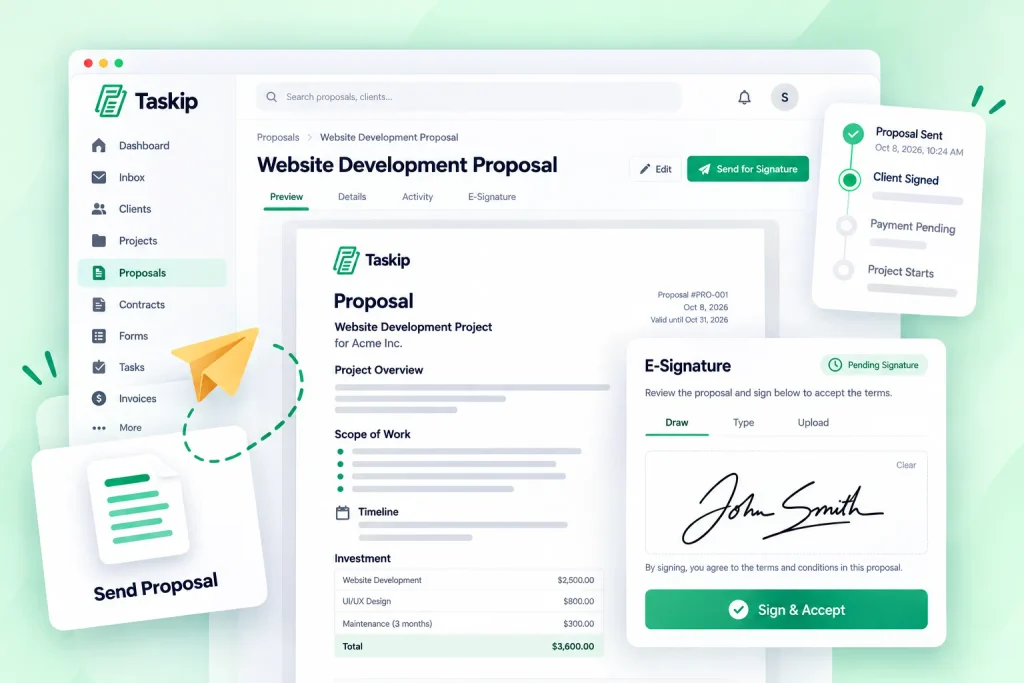 Proposal and Contract for E-Signature