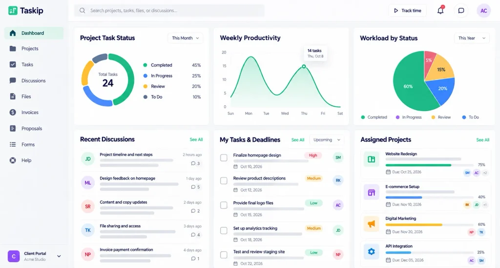 Project and Invite the Client to the Portal