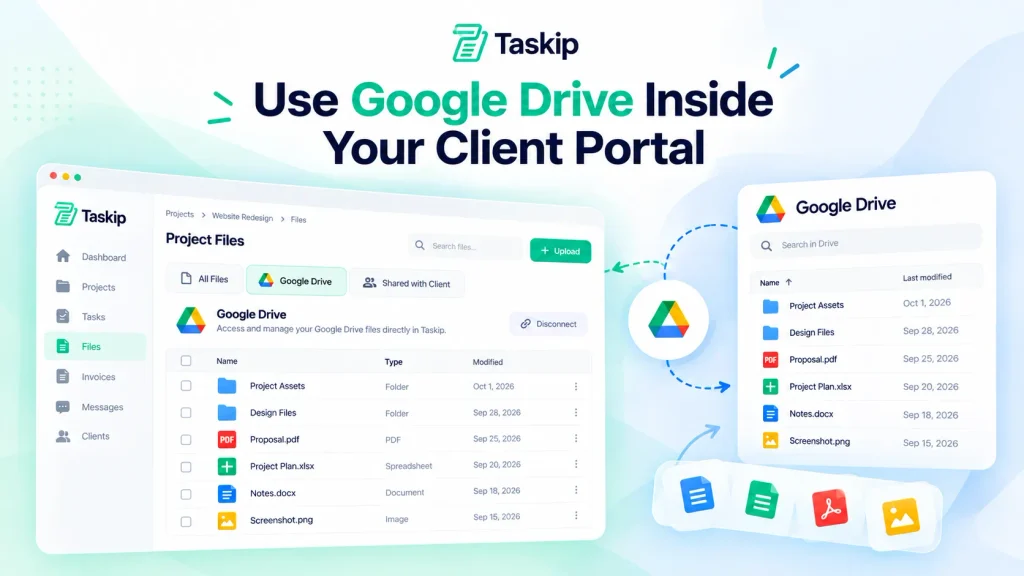 Client portal with google drive