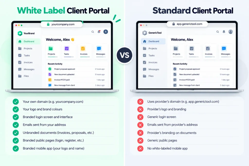 White Label Client Portal vs Standard Client Portal